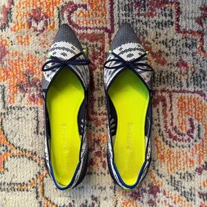 Rothy's Navy and White Flats